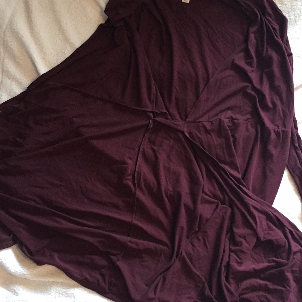 Old Navy asymmetrical burgundy wrap dress - Picture 8 of 8